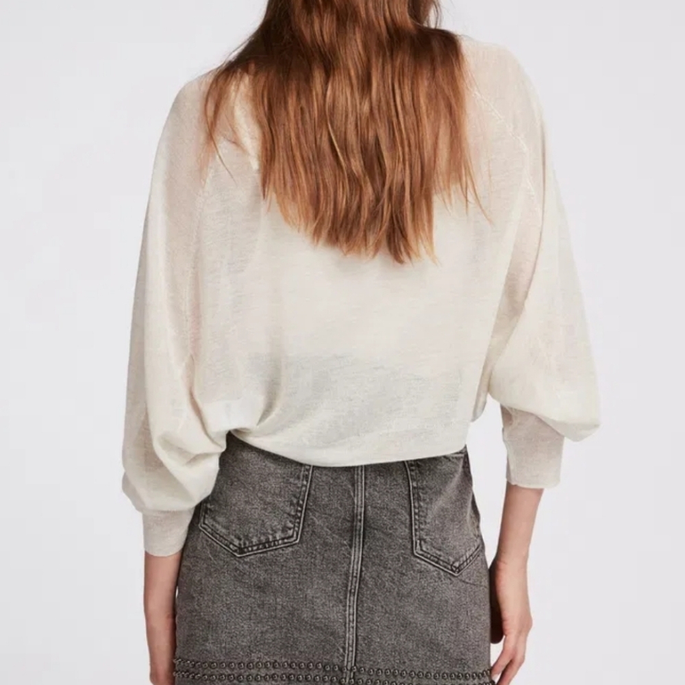 All Saints Mali Crew Neck Sweater In Light Gray Size Medium - Picture 4 of 8